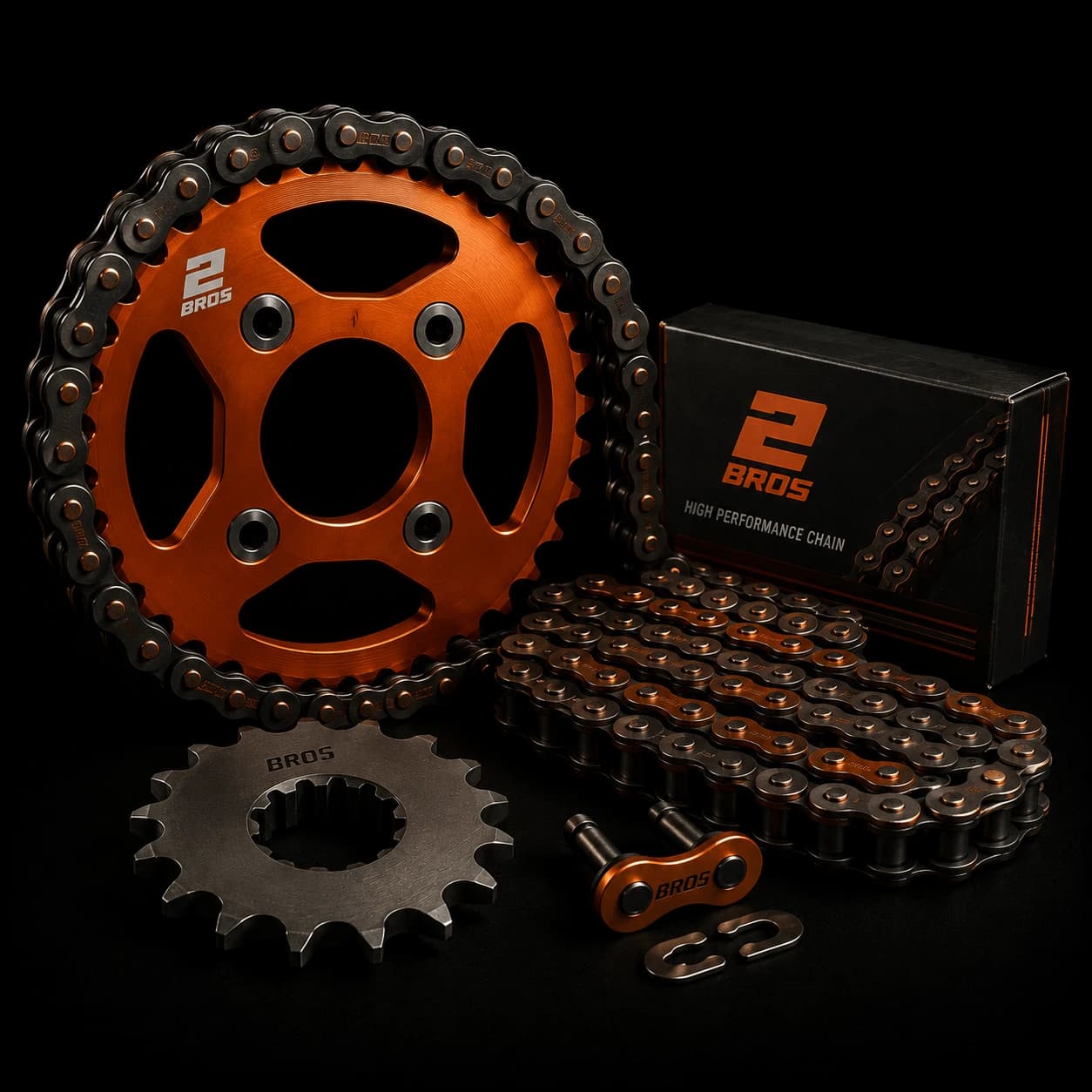 Chain & sprockets for motocross and enduro bikes